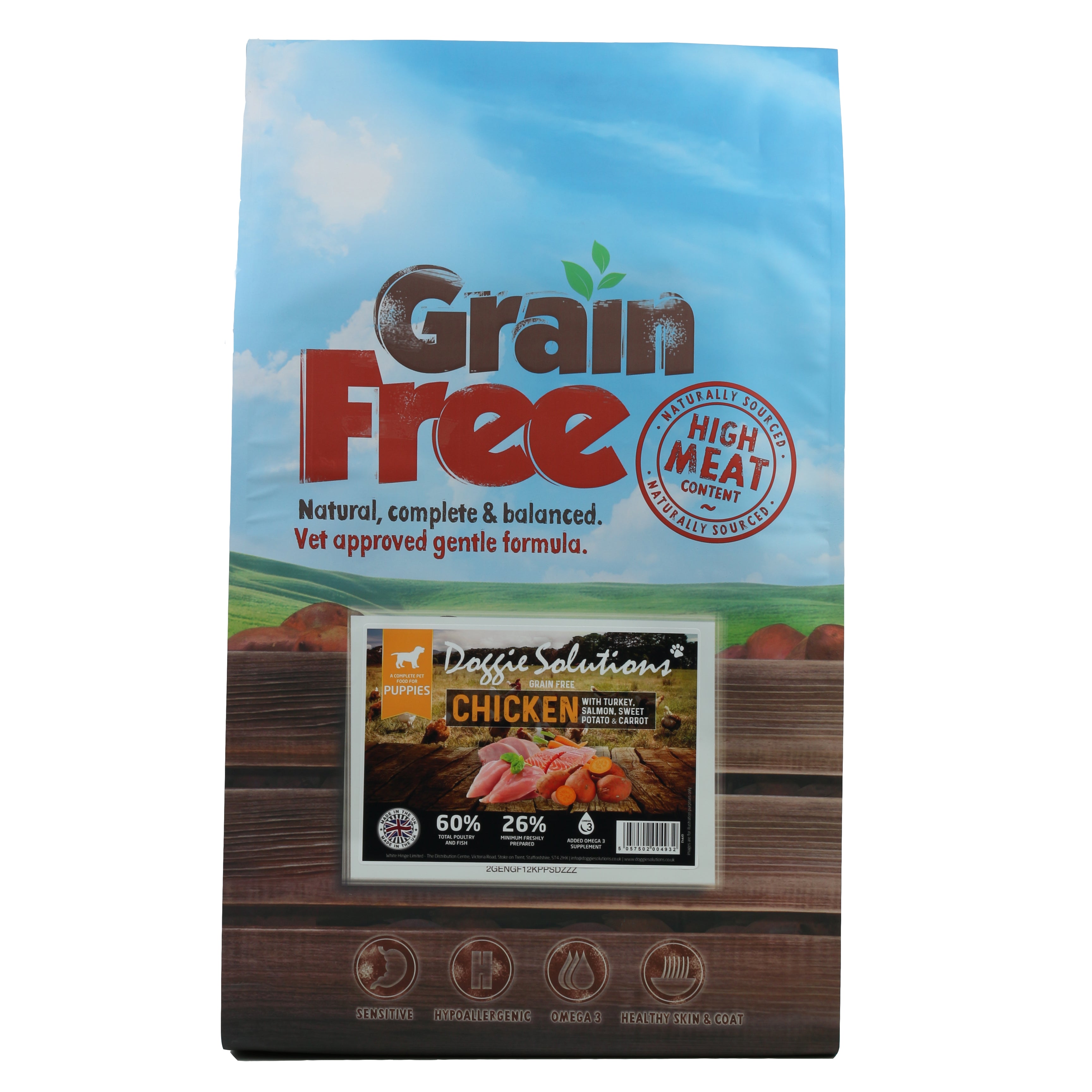 Image of Grain Free Chicken with Turkey, Salmon, Sweet Potato And Carrot Puppy Food 6kg