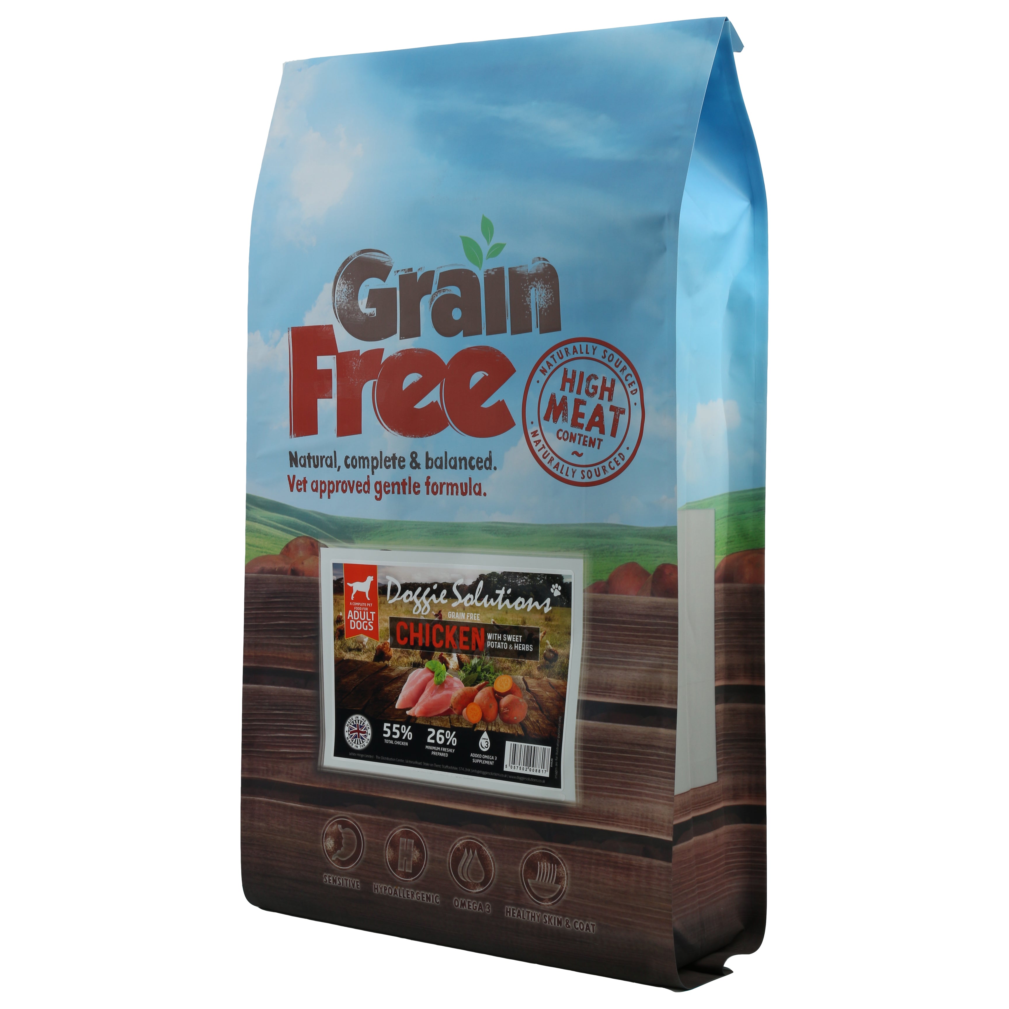 Image of Grain Free Chicken with Sweet Potato And Herbs Dog Food 12kg