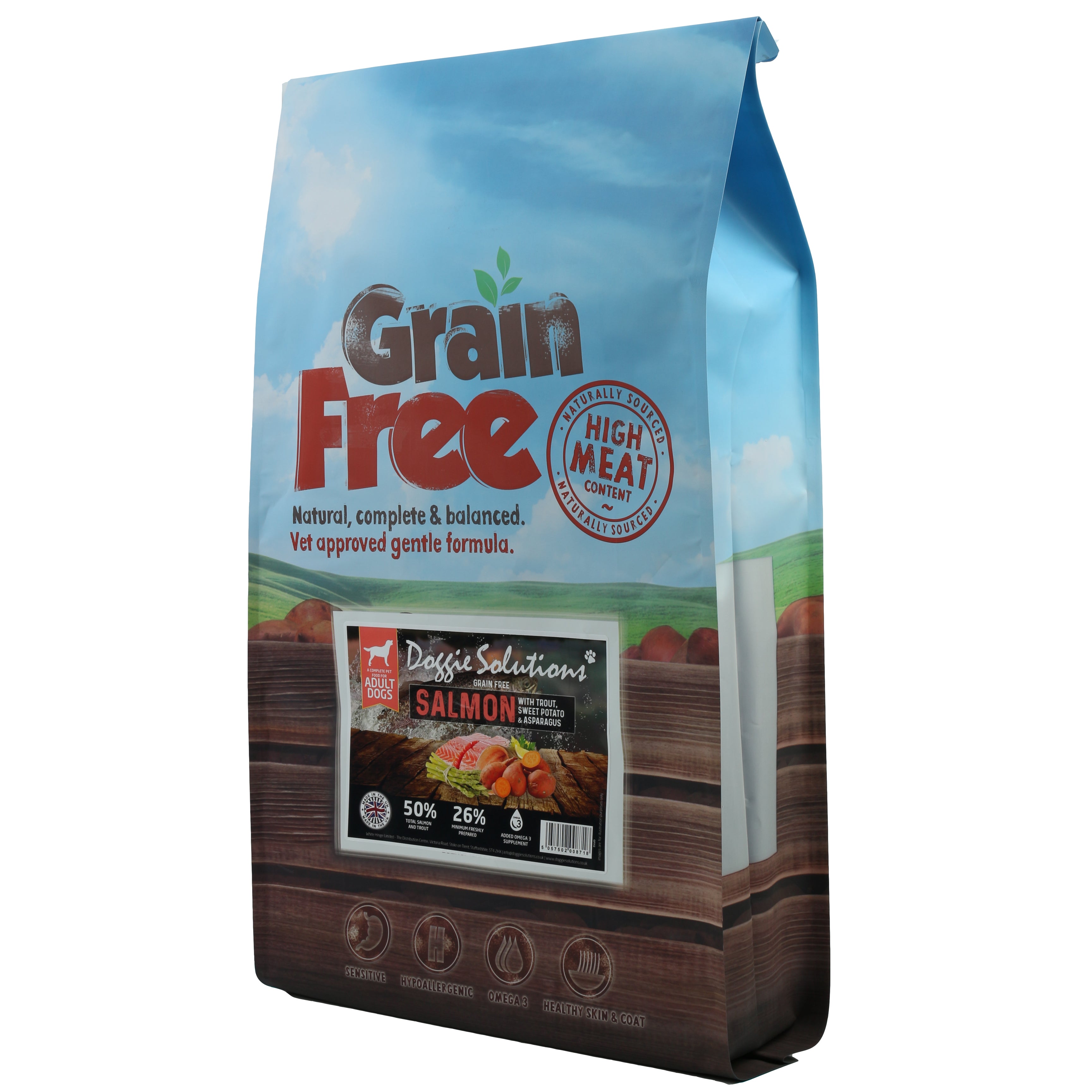 Image of Grain Free Salmon with Trout, Sweet Potato And Asparagus Dog Food 2kg