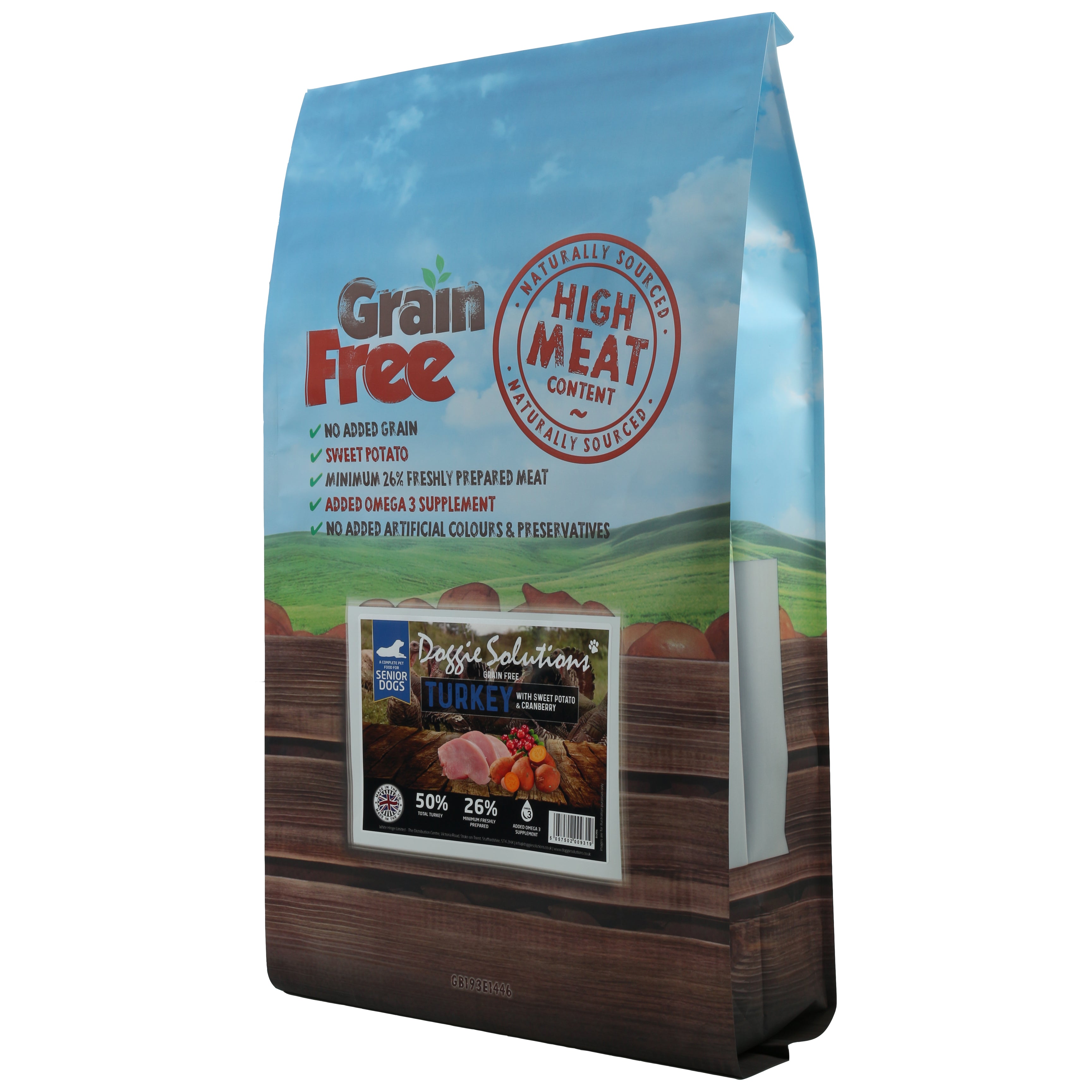 Image of Grain Free Turkey with Sweet Potato And Cranberry Senior Dog Food 12kg