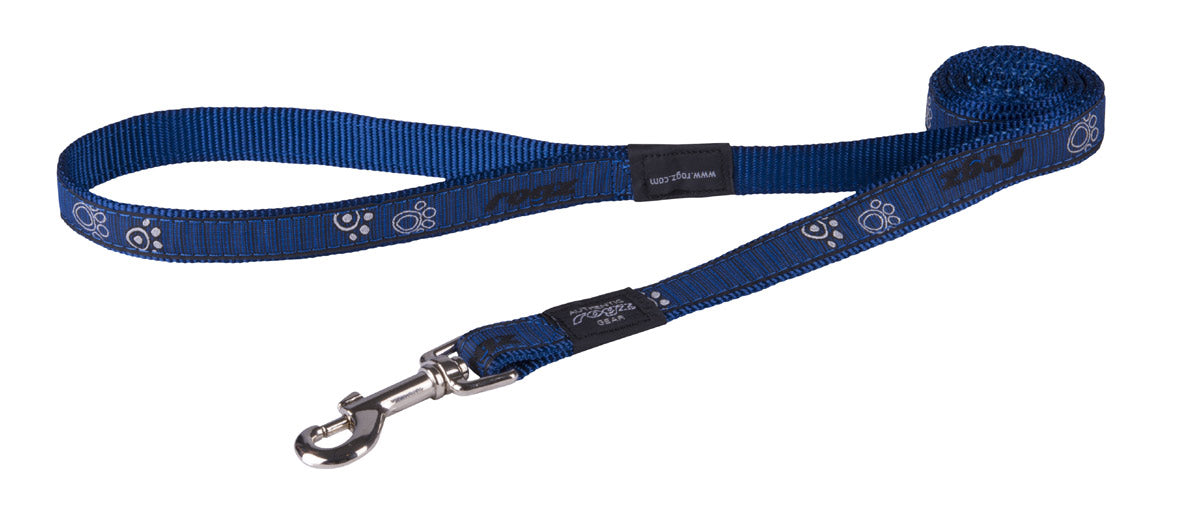 Image of Rogz Fancy Dress Navy Paw Dog Lead - Small