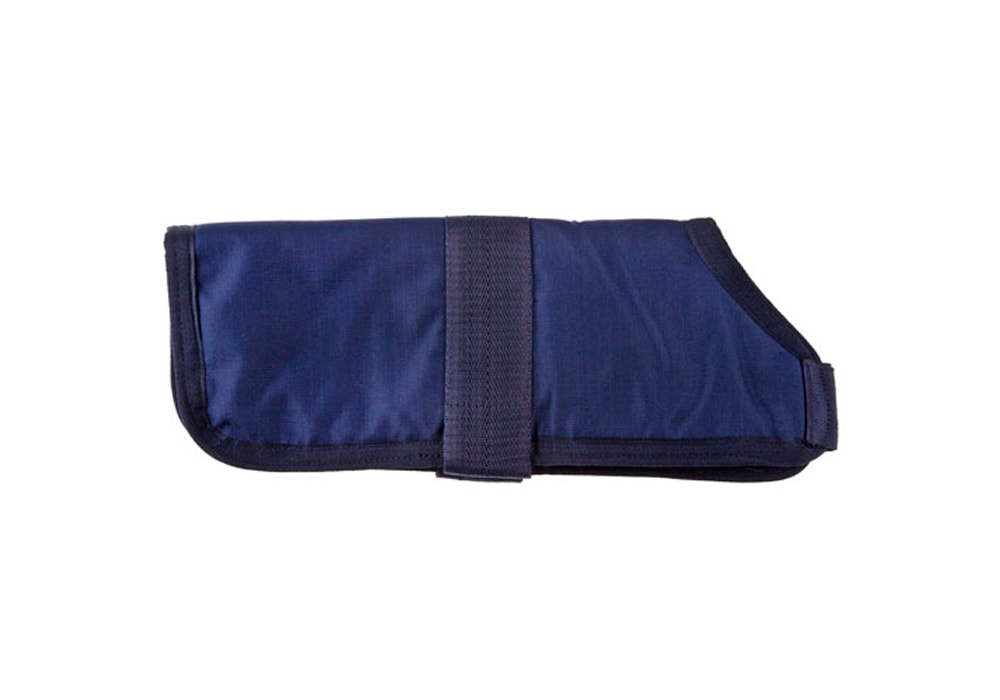 Image of Luxury Waterproof Dog Coat With Fur Lining - Navy Blue - 26 Inch