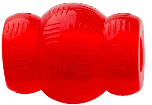 Image of Mighty Mutts Mini Rubber Dog Toy - Red - Mini Barrel