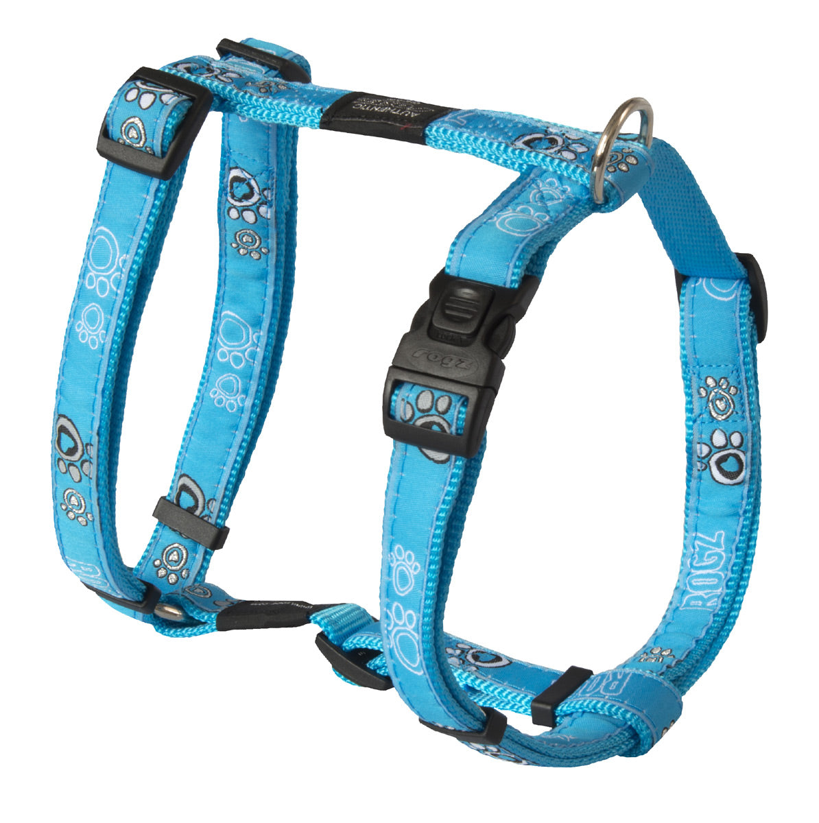 Image of Rogz Fancy Dress Turquoise Paw Dog Harness - Large