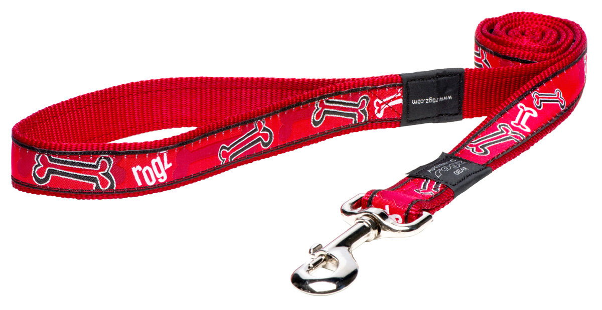 Image of Rogz Fancy Dress Red Bones Dog Lead - Small