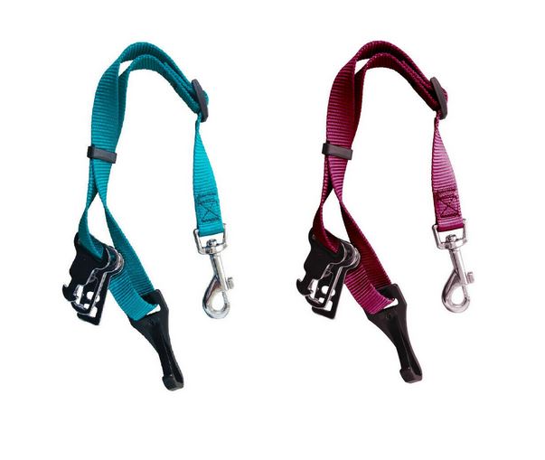 Image of Dog Seat Belt Car Travel - Pink -Doggie Solutions