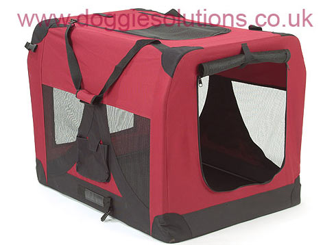 Our Doggie Solutions  folding dog crate, top quality soft Fabric  Dog Crates for home and travel.