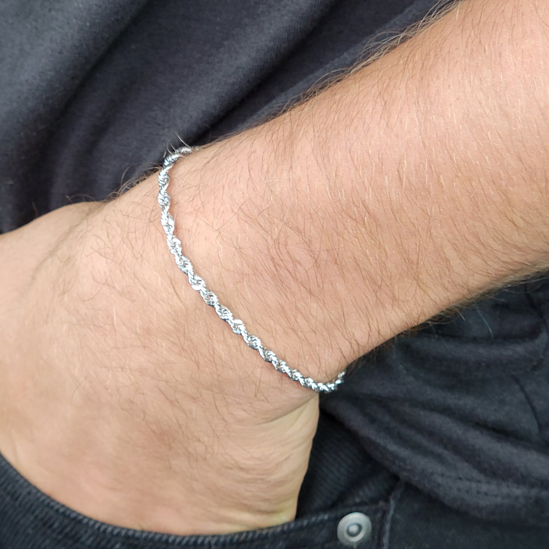 6MM Rope Chain Bracelet White Gold – CustomCutsJewelry, 47% OFF