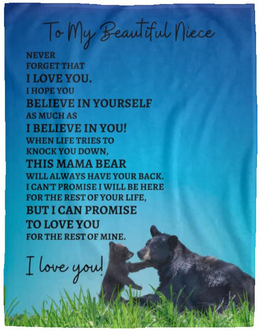 Winter To My Mom Blanket Gift, Mama Bear Blanket, You Love With a