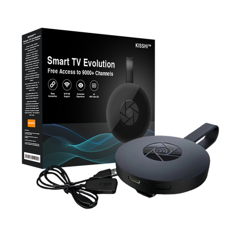 KISSHI™ Smart TV Evolution Free Access to 9000+ Channels
