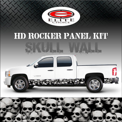Skull Wall Red Camo Rocker Panel Graphic Decal Wrap Truck SUV - 12