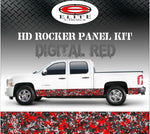 Digital Red Camo Rocker Panel Graphic Decal Wrap Truck SUV - 12" x 24FT
