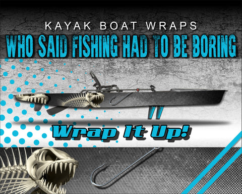 Bass Fish Camo Kayak Vinyl Wrap Kit Graphic Decal/Sticker 12ft and 14ft