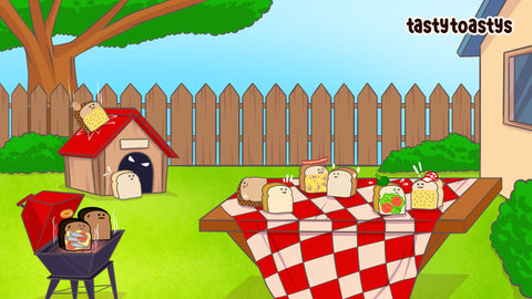 Tasty Toastys Original Illustration Wallpaper BBQ day