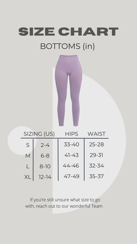 Copy of Size Chart Leggings – Lunafide