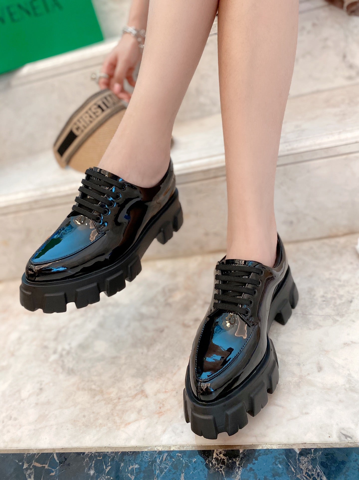Prada 2021 Women's Leather Slipper Sandals  Platform Loafers  Cloudbust Thunder Sneakers Sport S