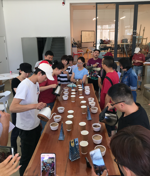 A Cupping at Torch Coffee, Pu'er, China