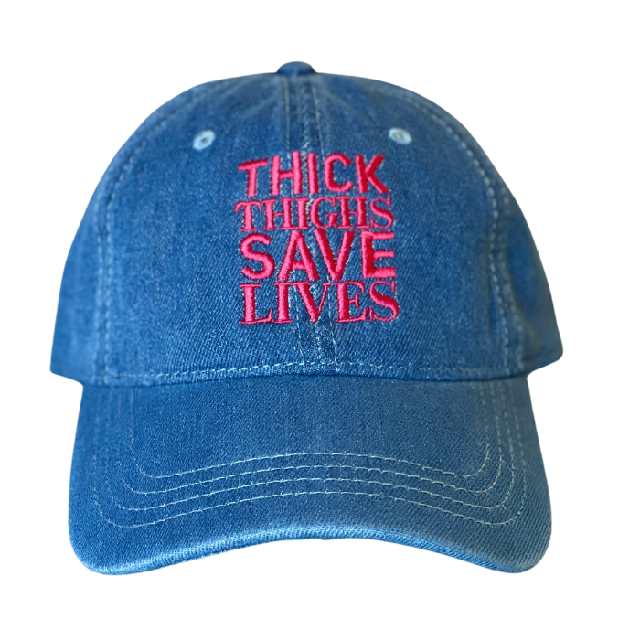 Thick Thighs Save Lives Dad Cap - Camo/Yellow – Thick Athletics Apparel