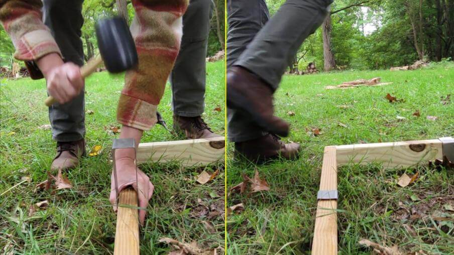 DIY mulch bed landscape edging installation