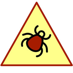Beware of ticks symbol