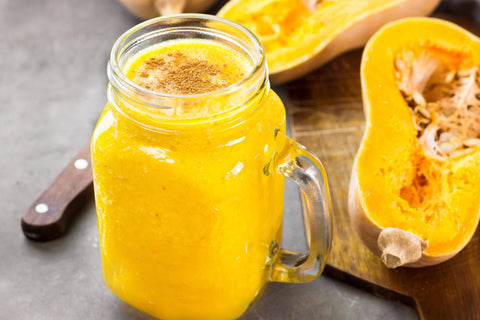 butternut squash smoothie in a glass