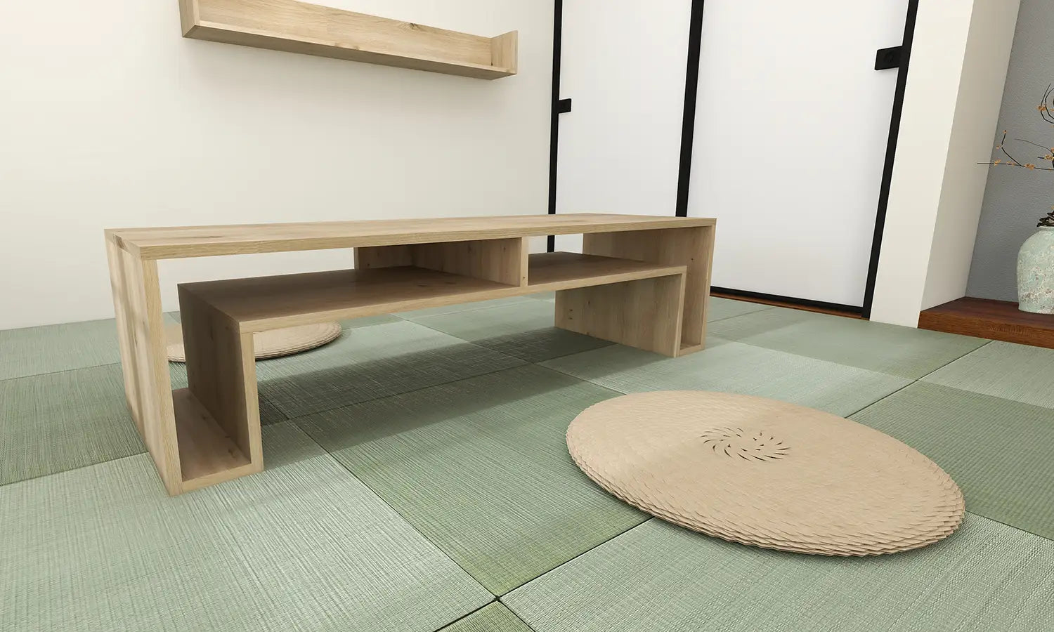 和室にぴったりの木製ローテーブル