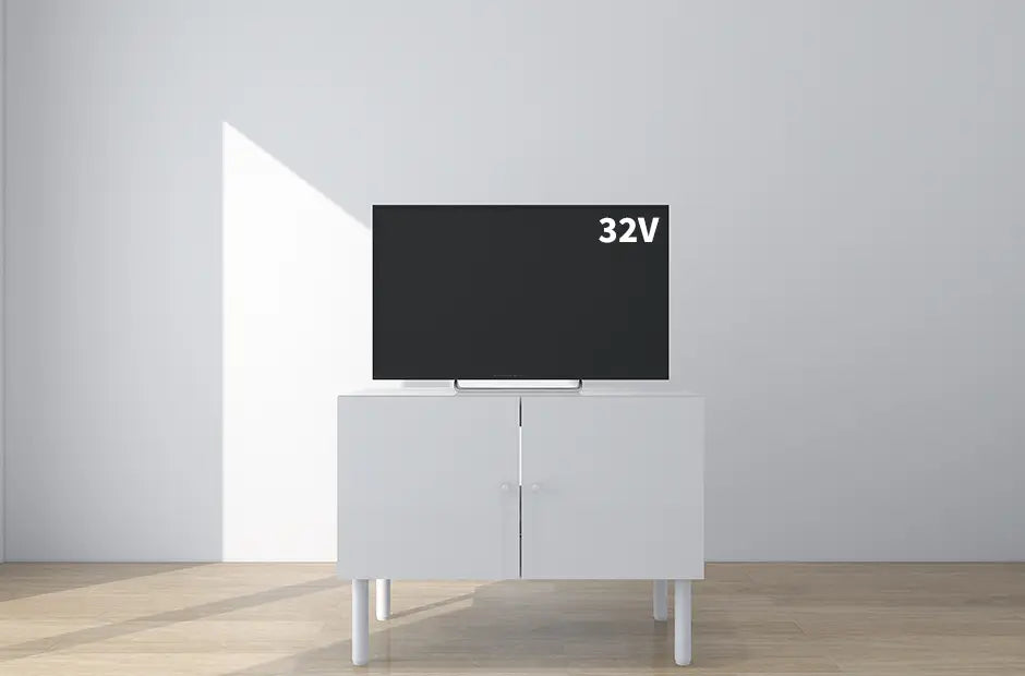 幅80cmのテレビボードと32インチテレビ
