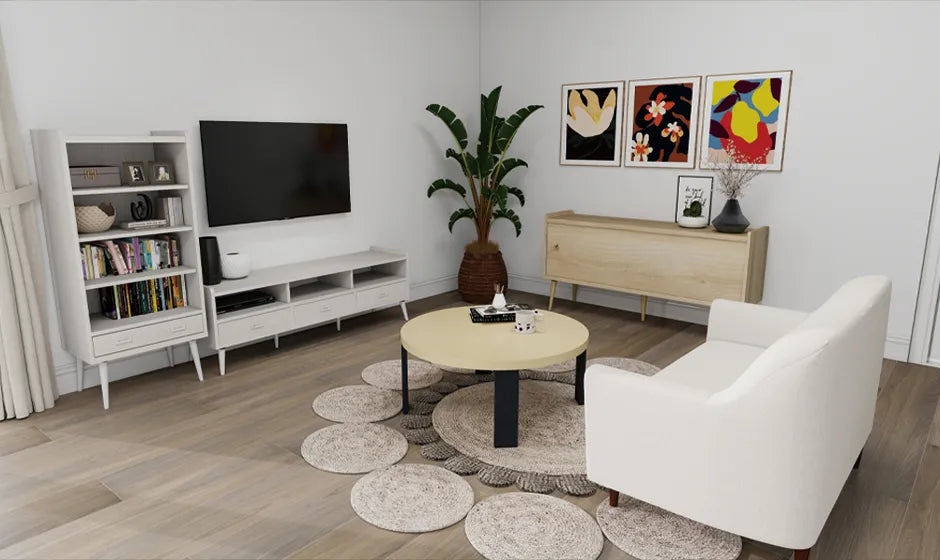 ホワイト×ウッドで軽やかに