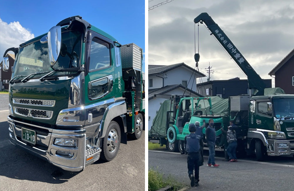 田中重量さんが大型トラックで登場