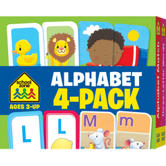 4 pack of alphabet flash cards game cards and puzzle cards for kids