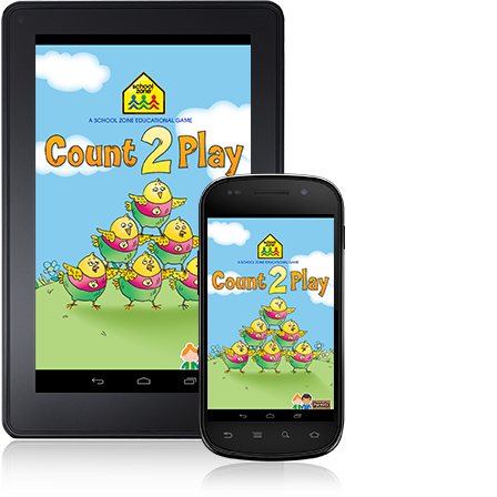 tablet and phone showing school zone's count 2 play app