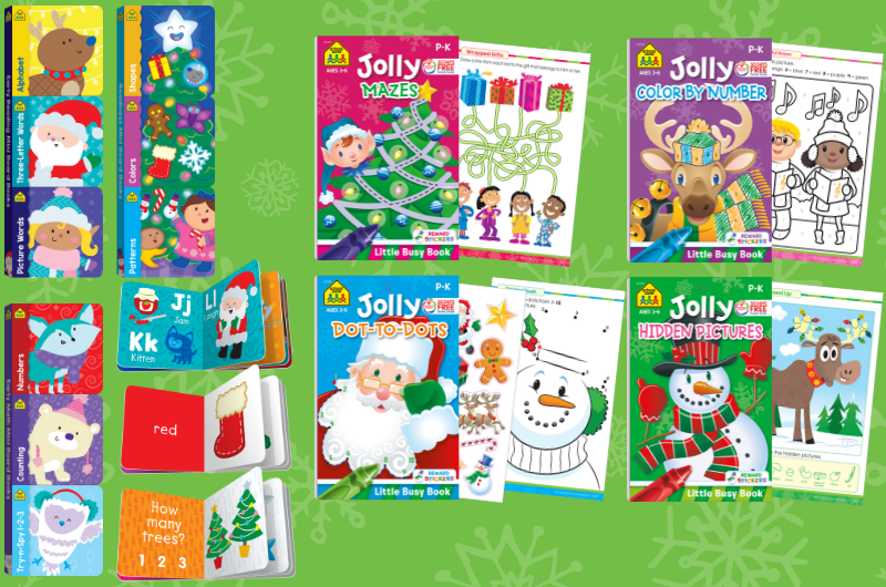 holiday collection of kids mini board books and jolly little activity books