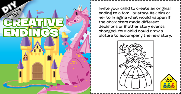 pink dragon and castle and activity instructions