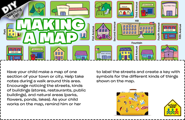 hand-drawn map and activity instructions