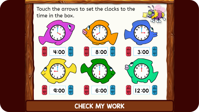 an online game for first grade kids to learn to set clock to the hours