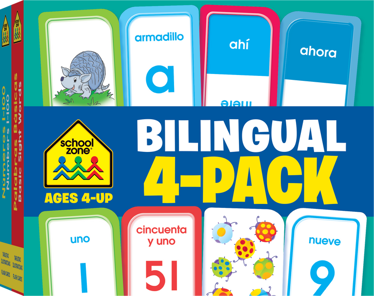 bilingual flash cards 4 pack school zone publishing company