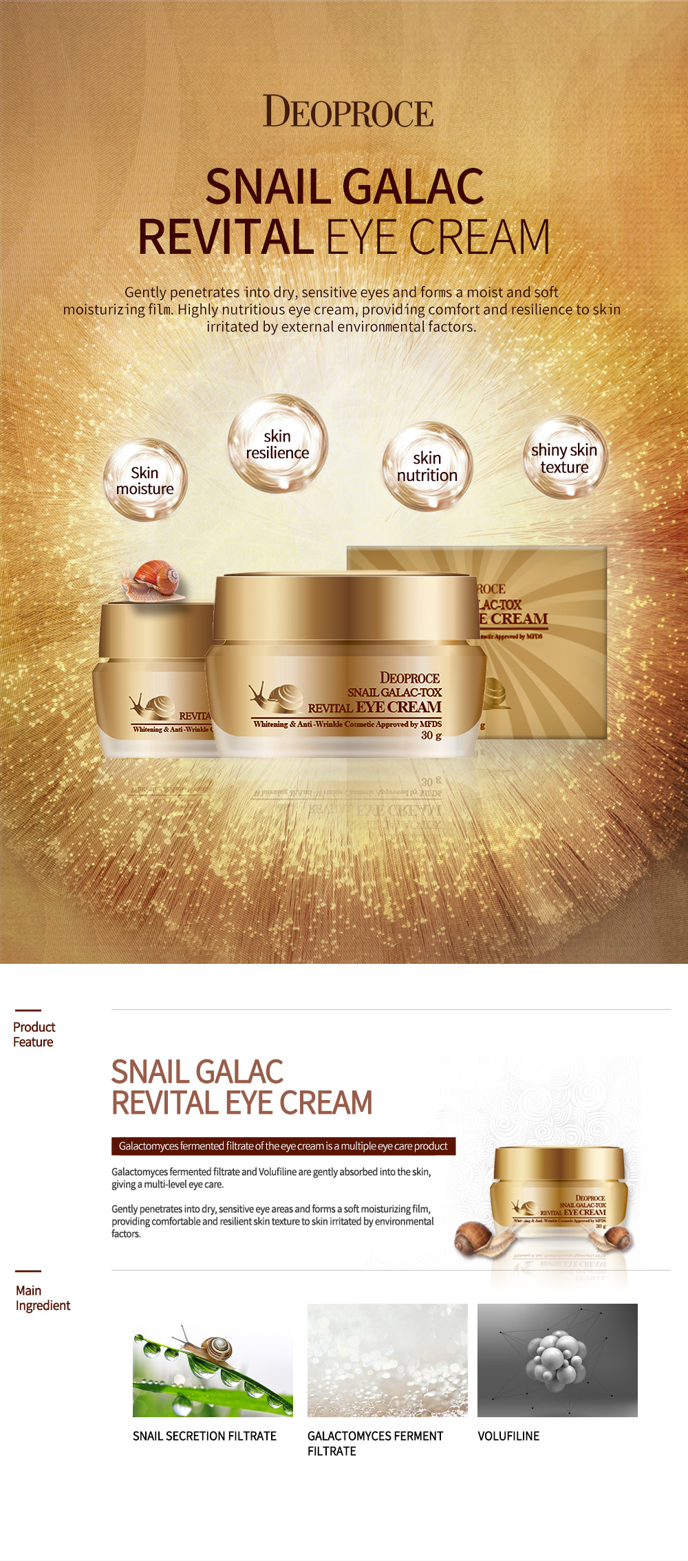 Deoproce Snail Galac-tox Revital Eye Cream 30g