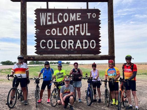 Biking Across Kansas Border Crossing