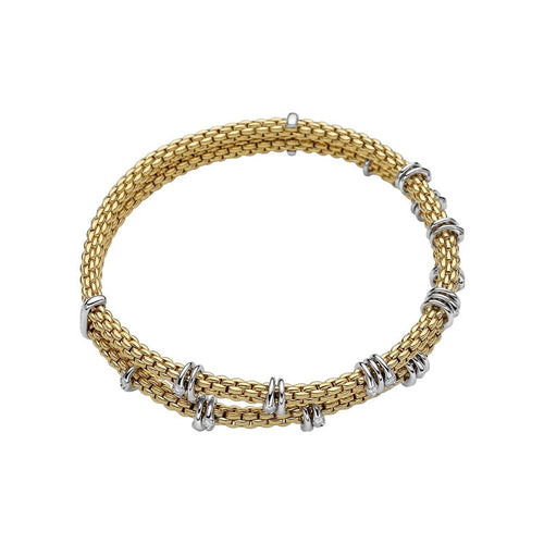 FOPE 18kt yellow gold Flexible white diamond bracelet