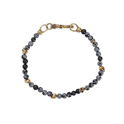 John Varvatos BRASS AND BLACK LAVA Bead Necklace for Men