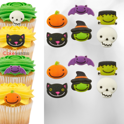 Edible Halloween Cupcake Toppers (12 Count) – Icing Circles Edible