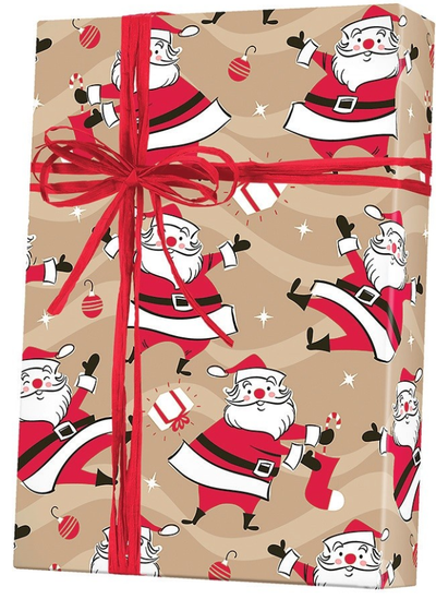 Reindeer Sleigh Red and White Elegant Christmas Holiday Gift Wrap Wrapping  Paper 24 x 15ft