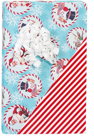 Red and White Peppermint Strip Holiday Christmas Gift Premium Wrapping  Paper 15ft