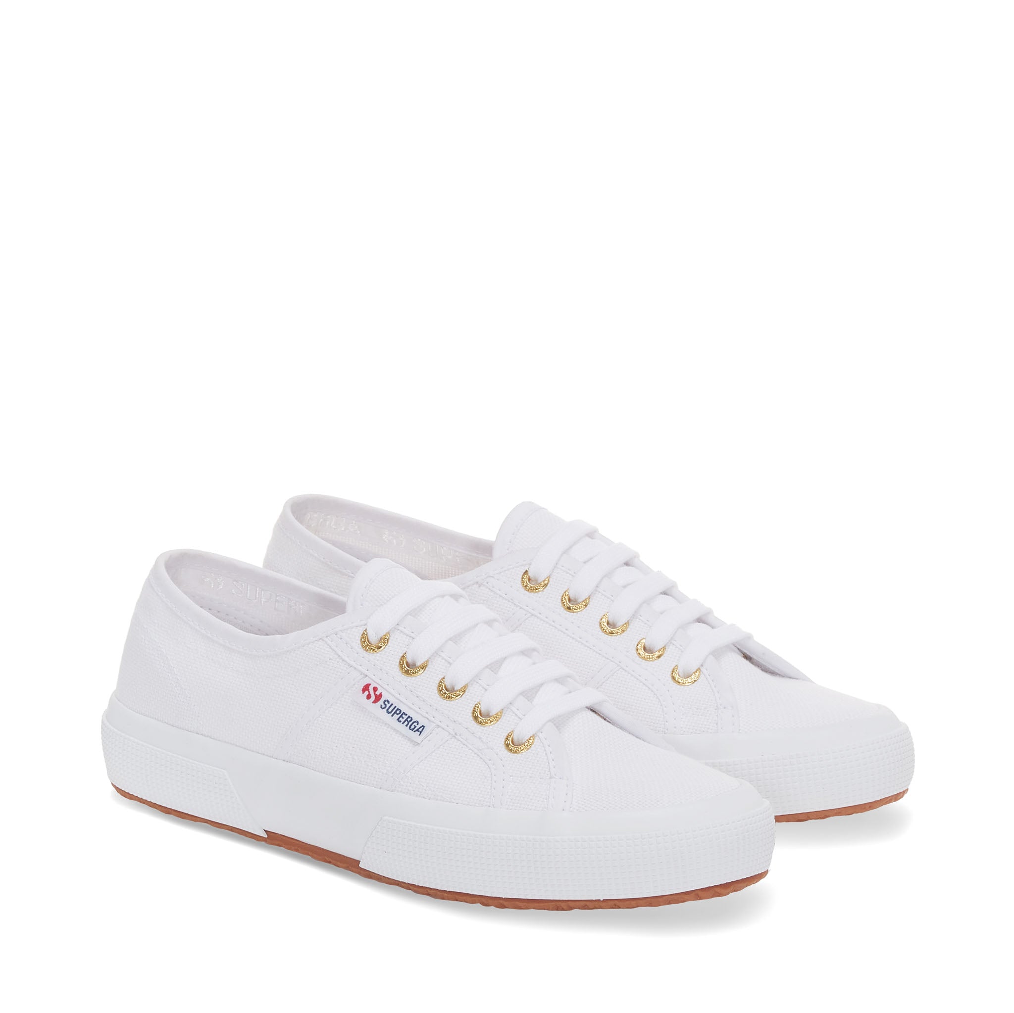 Superga 2790 Tank flatform sneakers with gold eyelets in white canvas | ASOS