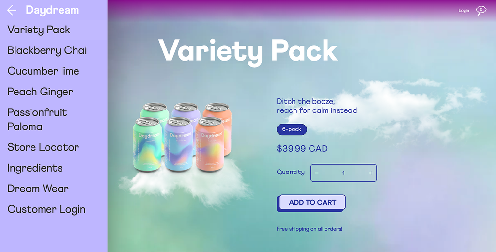 DayDream Drink pricing