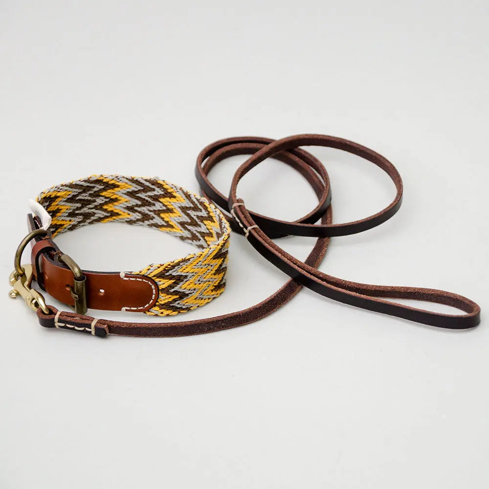 Bohemian Hundehalsband -"Yellow Zikzag" - Buddys 4legs.de