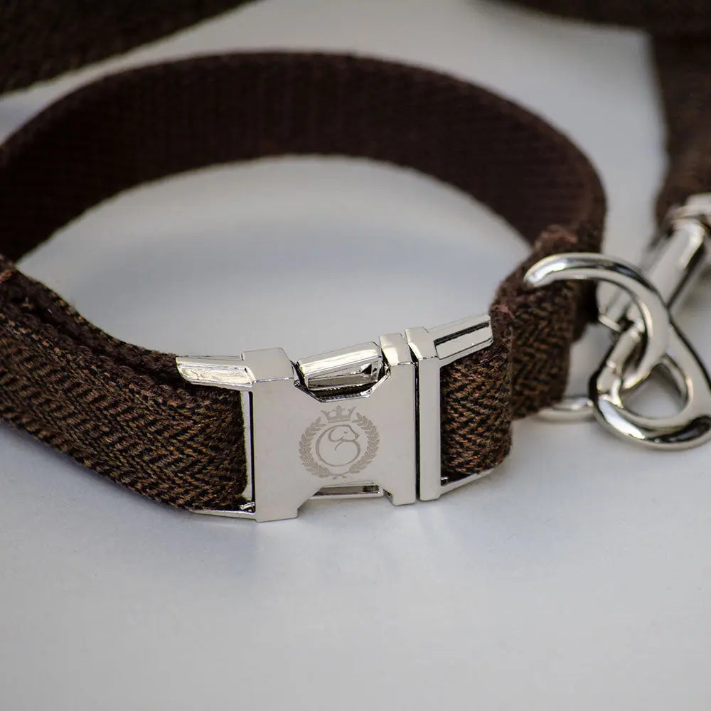 Hundehalsband „Balmoral“ - braun 4legs.de