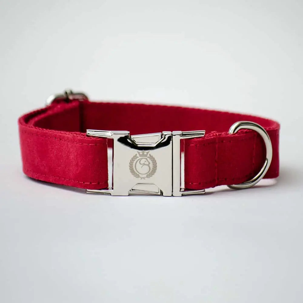 Velours Hundehalsband „Color Up“ - Red 4legs.de