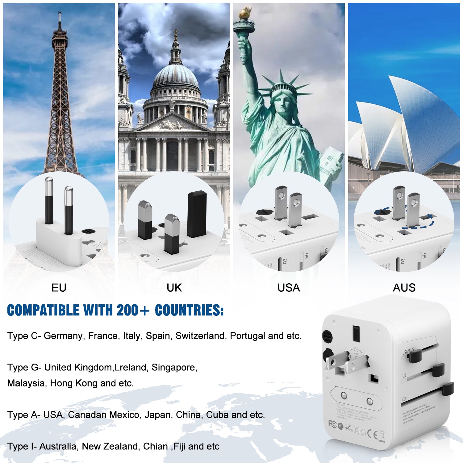 heymix universal travel adapter