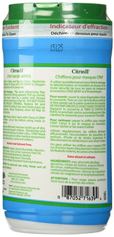 Citrus II Cpap Mask Wipes Qty: 62 Wipes - Pack of 3